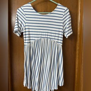 PinkBlush Blue Striped Cross Back Maternity Top